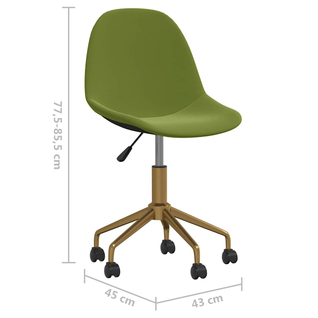 3086107  Swivel Dining Chairs 6 pcs Light Green Velvet(3x333497)