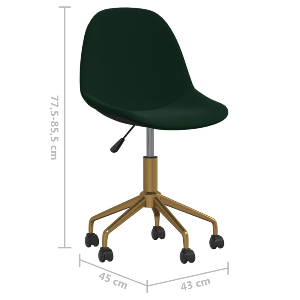 3086108  Swivel Dining Chairs 6 pcs Dark Green Velvet(3x333498) - Pakobazaar