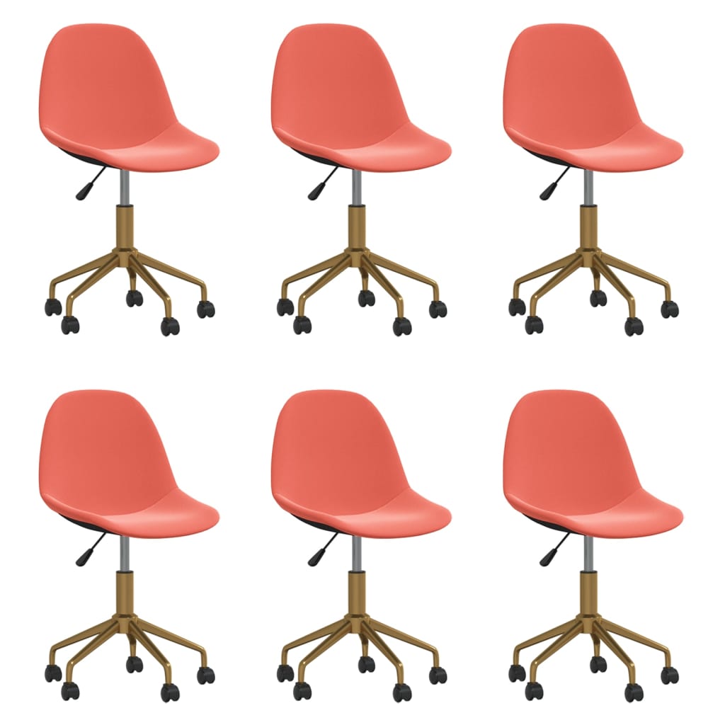 3086110  Swivel Dining Chairs 6 pcs Pink Velvet(3x333500)
