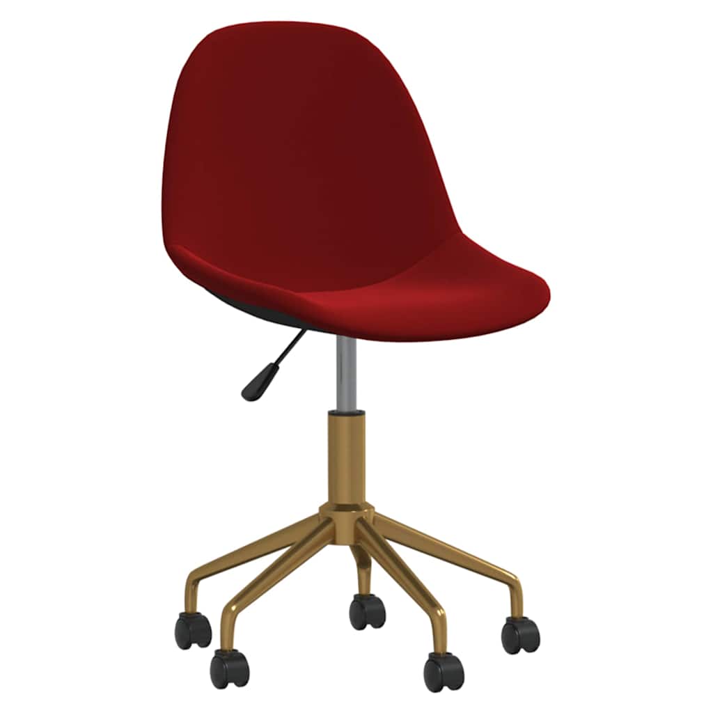 3086111  Swivel Dining Chairs 6 pcs Wine Red Velvet(3x333501)