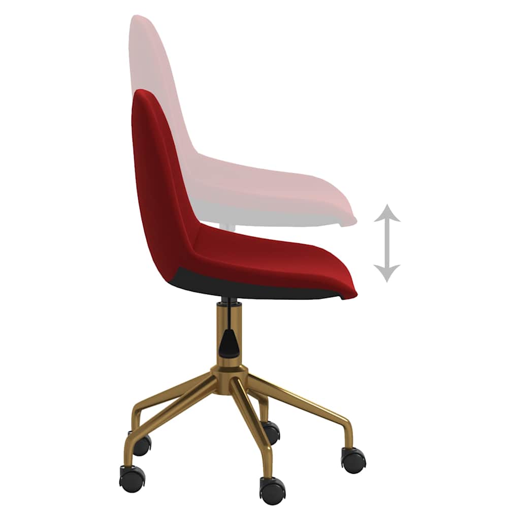 3086111  Swivel Dining Chairs 6 pcs Wine Red Velvet(3x333501)