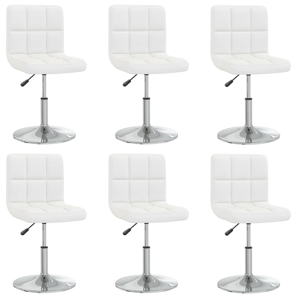 Καρέκλες Τραπεζαρίας 6 τεμ. Λευκές από Συνθετικό Δέρμα - PAKOBAZAAR