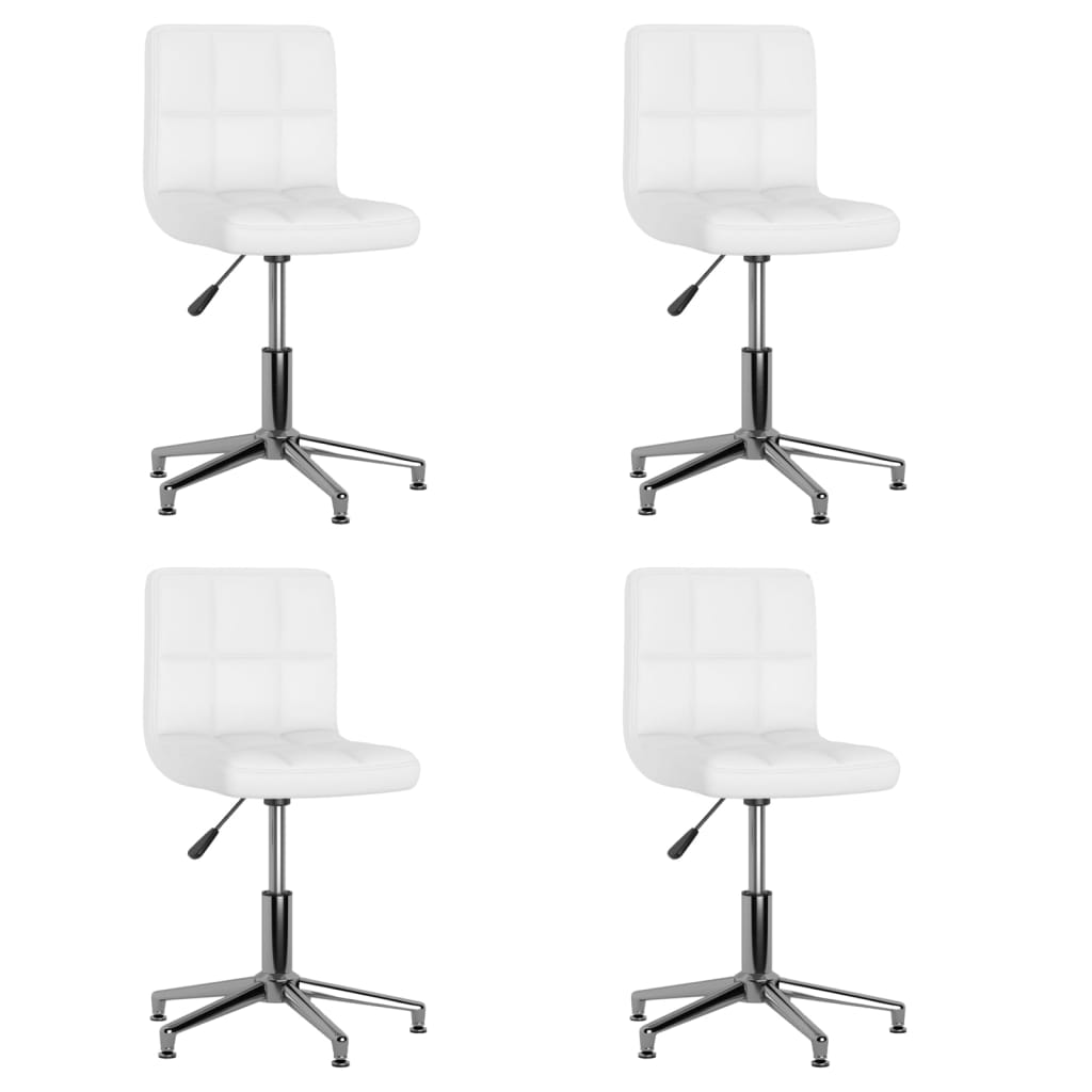 3087634  Swivel Dining Chairs 4 pcs White Faux Leather (334405×2) - Pakobazaar