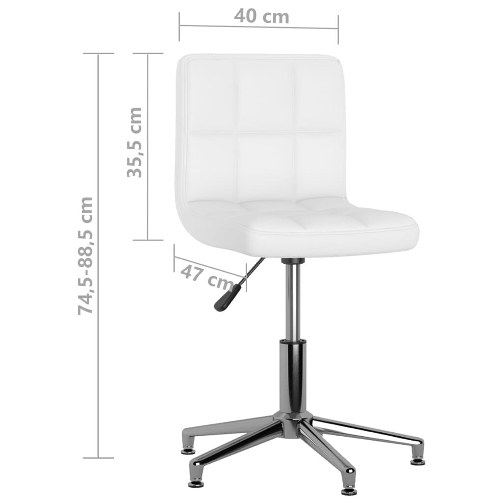 3087634  Swivel Dining Chairs 4 pcs White Faux Leather (334405×2) - Pakobazaar