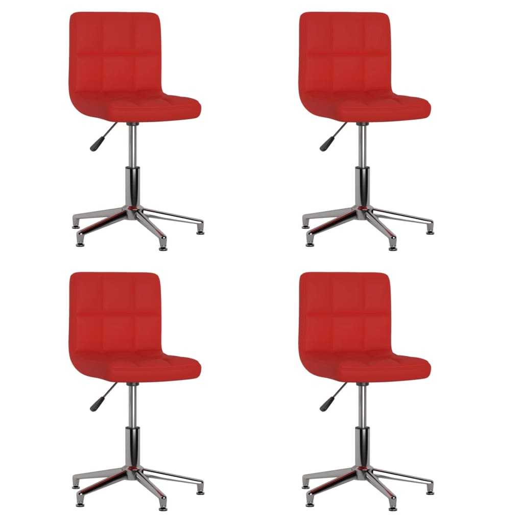 3087640  Swivel Dining Chairs 4 pcs Wine Red Faux Leather (334411×2) - Pakobazaar