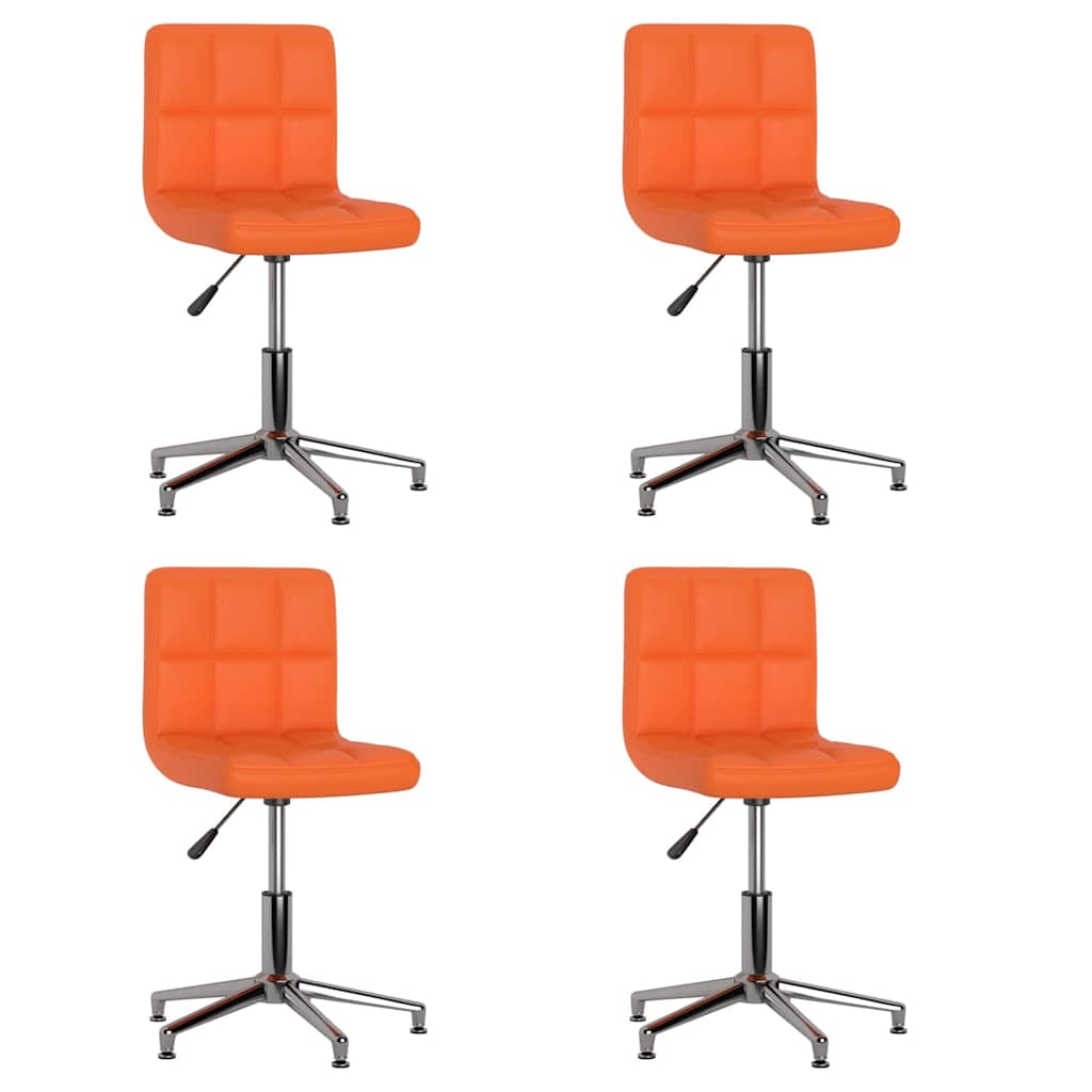 3087641  Swivel Dining Chairs 4 pcs Orange Faux Leather (334412×2) - Pakobazaar