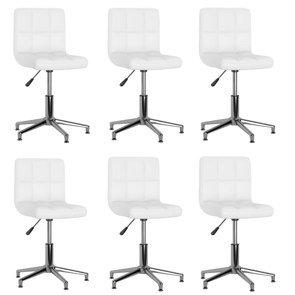 3087644  Swivel Dining Chairs 6 pcs White Faux Leather (334405×3)