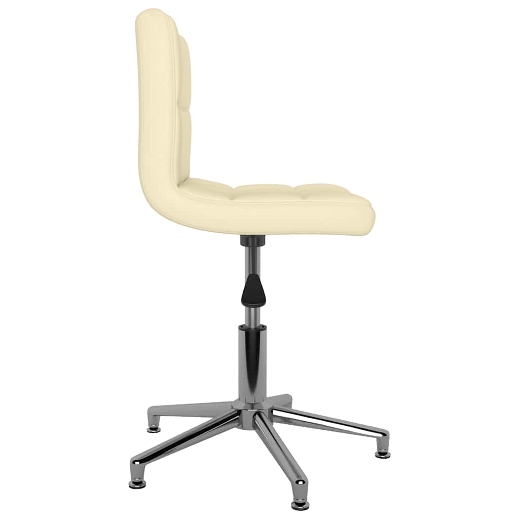 Swivel Dining Chairs 6 pcs Cream Faux Leather - Pakobazaar