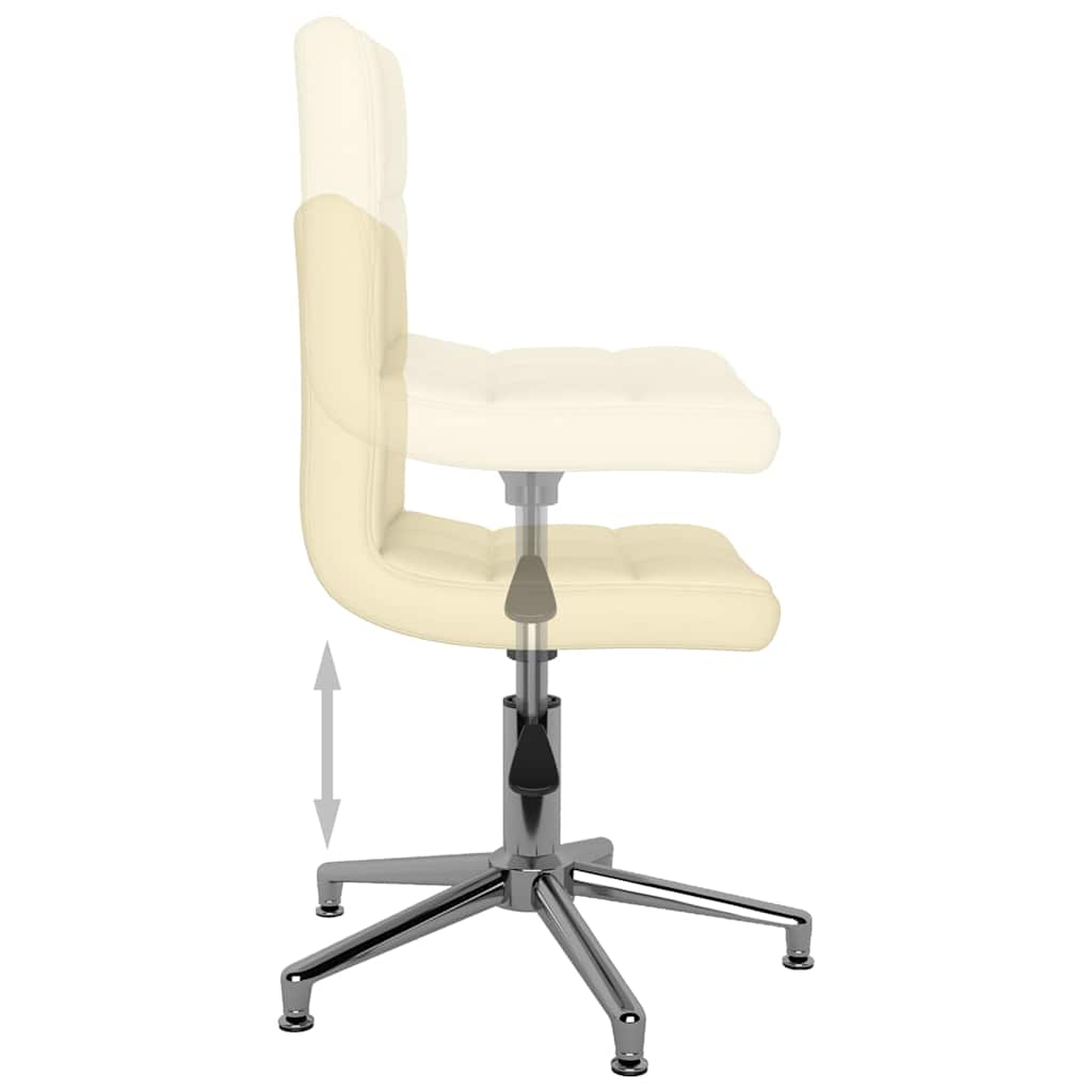 Swivel Dining Chairs 6 pcs Cream Faux Leather - Pakobazaar