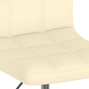 Swivel Dining Chairs 6 pcs Cream Faux Leather - Pakobazaar