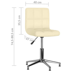 Swivel Dining Chairs 6 pcs Cream Faux Leather - Pakobazaar