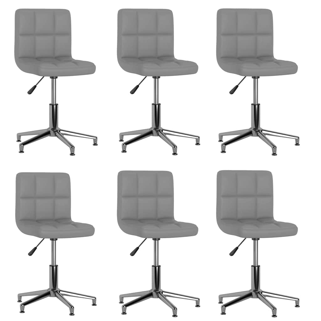 3087649  Swivel Dining Chairs 6 pcs Grey Faux Leather (334410×3)