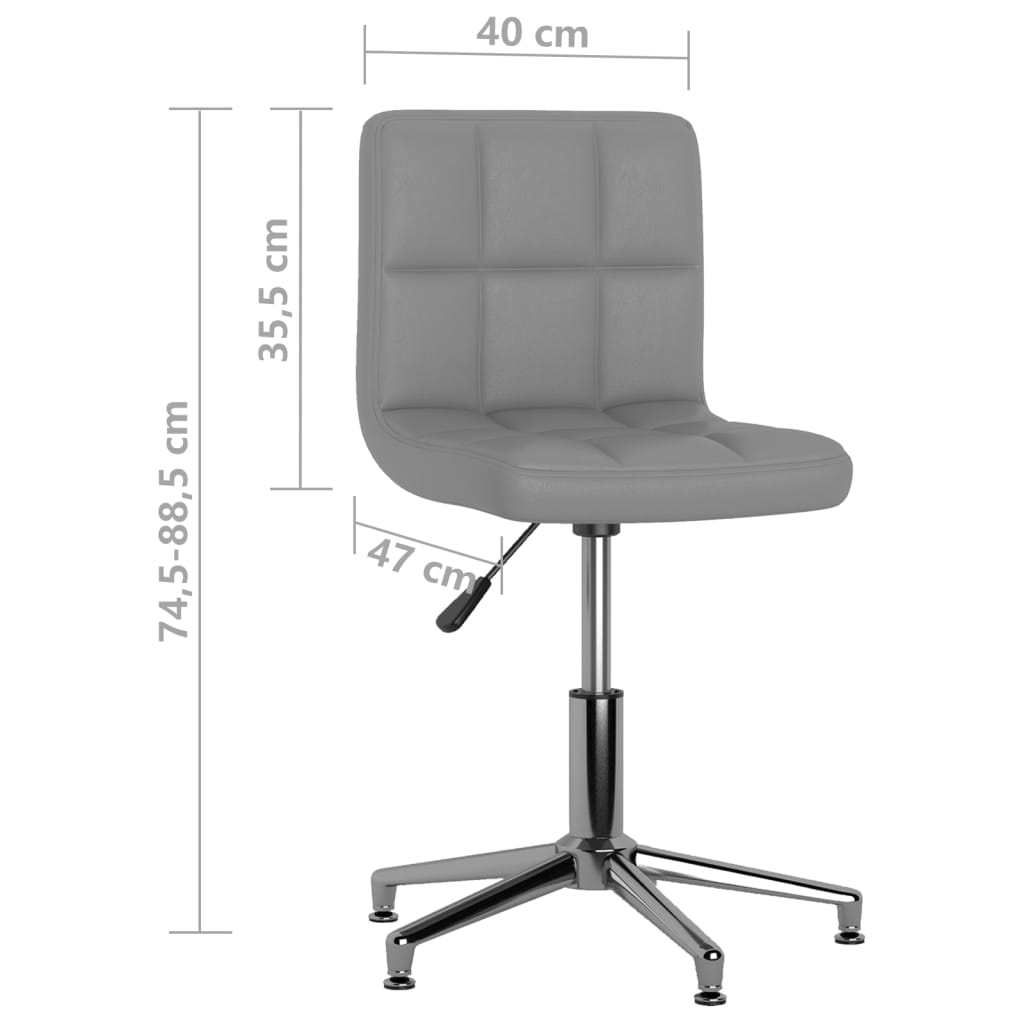 3087659  Swivel Dining Chair Grey Faux Leather (334400)