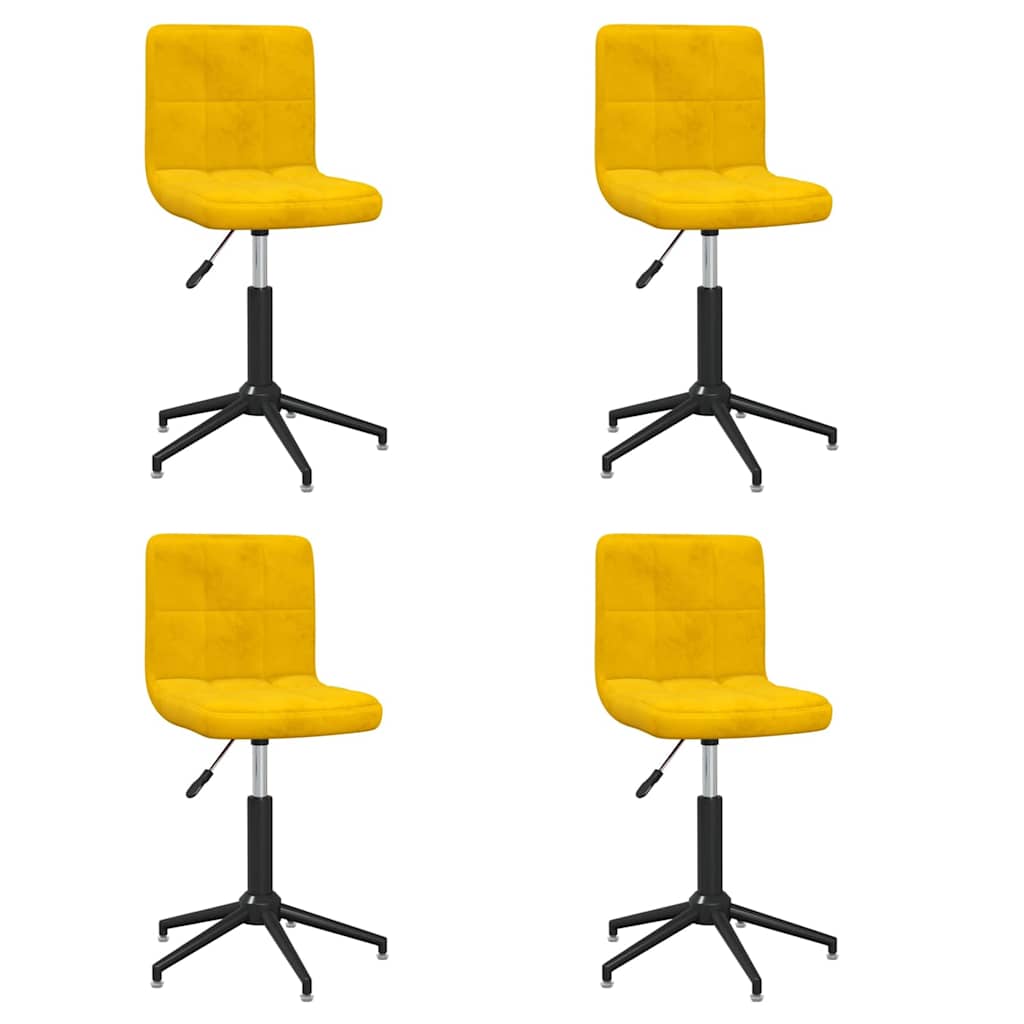 3087674  Swivel Dining Chairs 4 pcs Mustard Yellow Velvet (334436×2) - Pakobazaar