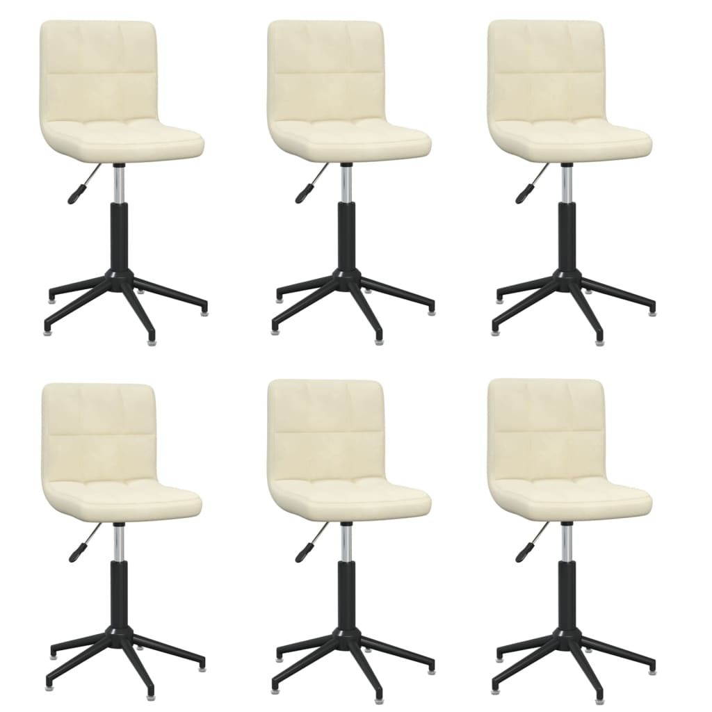 3087677  Swivel Dining Chairs 6 pcs Cream Velvet (334428×3)