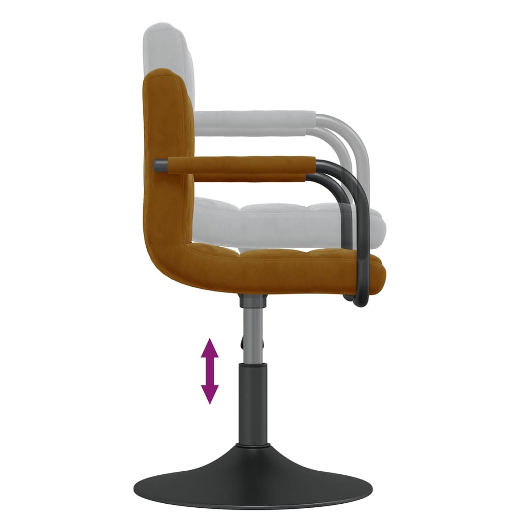 Καρέκλες Τραπεζαρίας Περιστρεφόμενες 4 τεμ. Καφέ Βελούδινες - PAKOBAZAAR