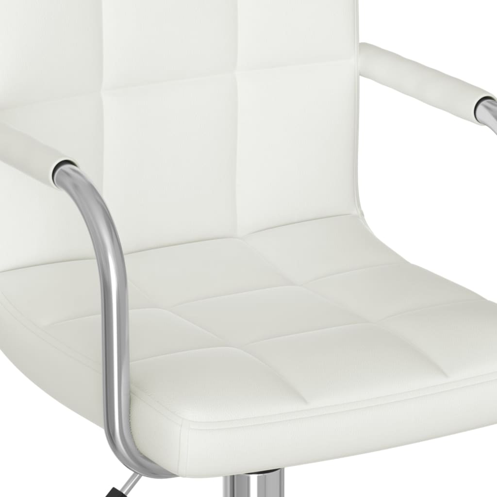 Καρέκλες Τραπεζαρίας Περιστρεφόμενες 6 τεμ. Λευκές Δερματίνη