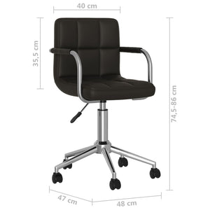 Καρέκλα Τραπεζαρίας Περιστρεφόμενη Μαύρη από Συνθετικό Δέρμα - PAKOBAZAAR