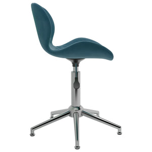 Καρέκλες Τραπεζαρίας Περιστρεφόμενες 6 τεμ. Μπλε Βελούδινες