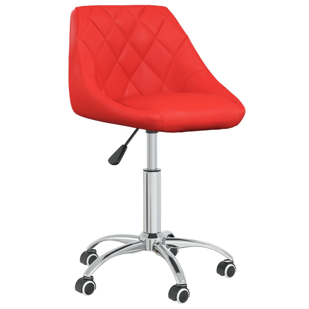 Καρέκλα Τραπεζαρίας Περιστρεφόμενη Κόκκινη από Συνθετικό Δέρμα