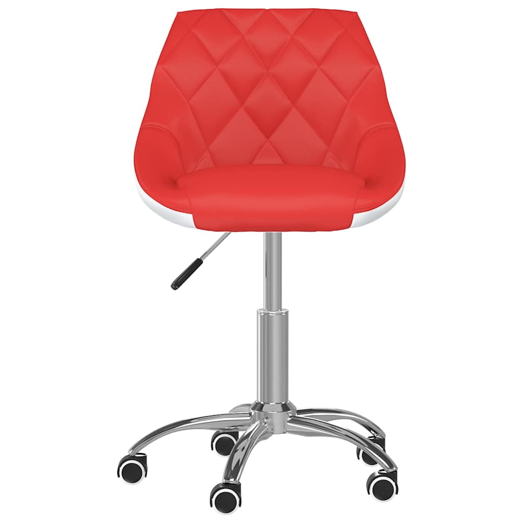3088727  Swivel Dining Chairs 4 pcs Red and White Faux Leather (2x335261)