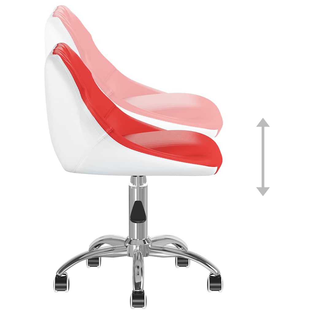 3088727  Swivel Dining Chairs 4 pcs Red and White Faux Leather (2x335261)