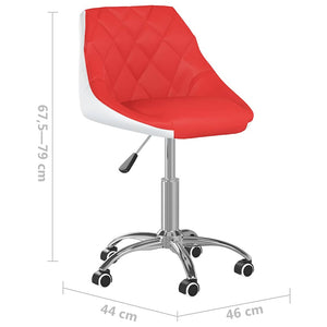 3088727  Swivel Dining Chairs 4 pcs Red and White Faux Leather (2x335261)