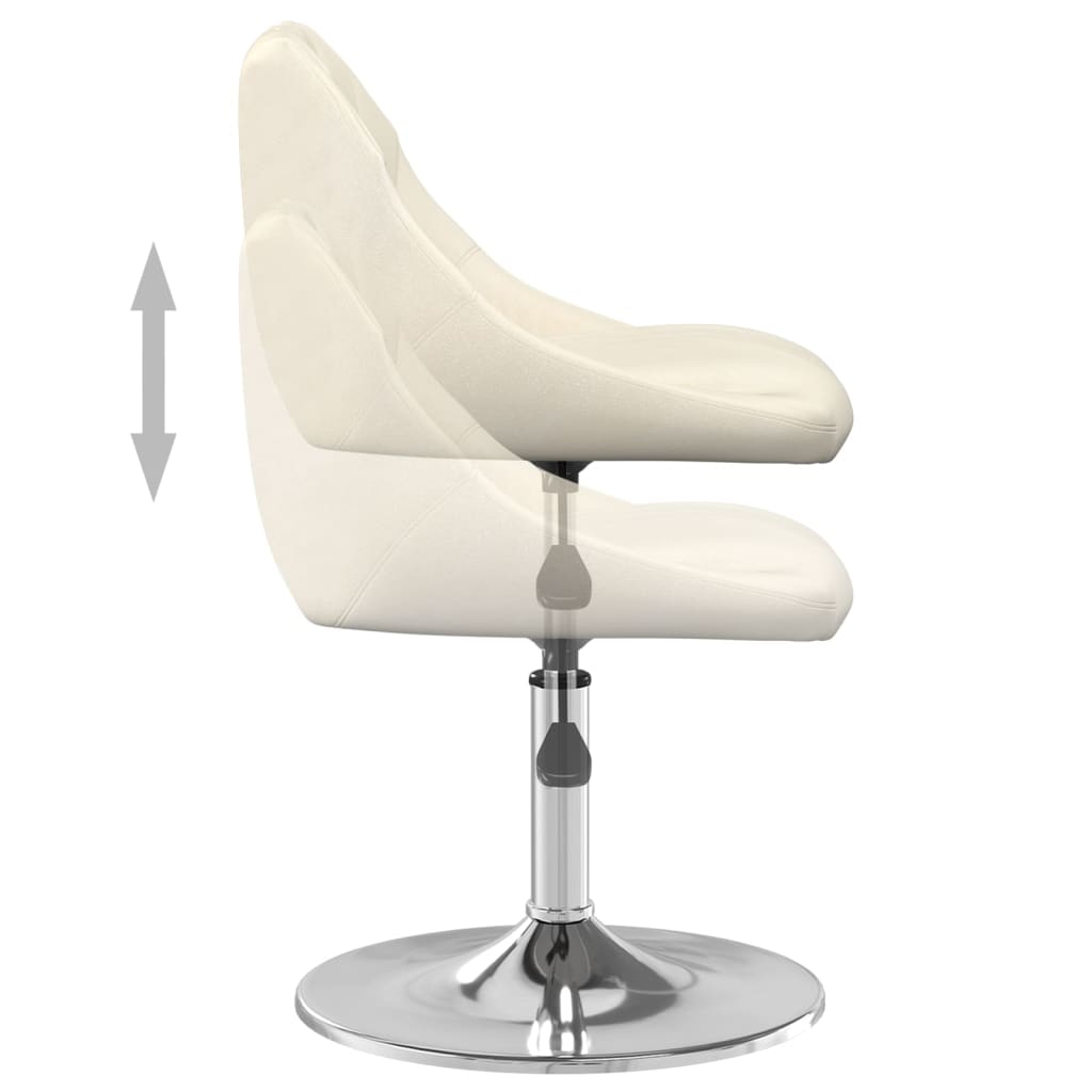 Καρέκλες Τραπεζαρίας Περιστρεφόμενες 4 τεμ. Κρεμ Βελούδινες - PAKOBAZAAR