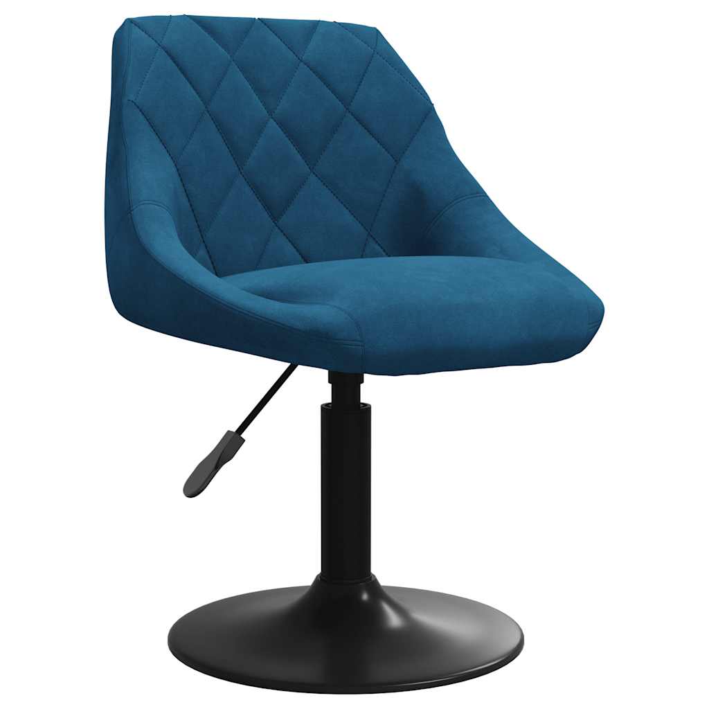 Καρέκλες Τραπεζαρίας Περιστρεφόμενες 4 τεμ. Μπλε Βελούδινες - PAKOBAZAAR