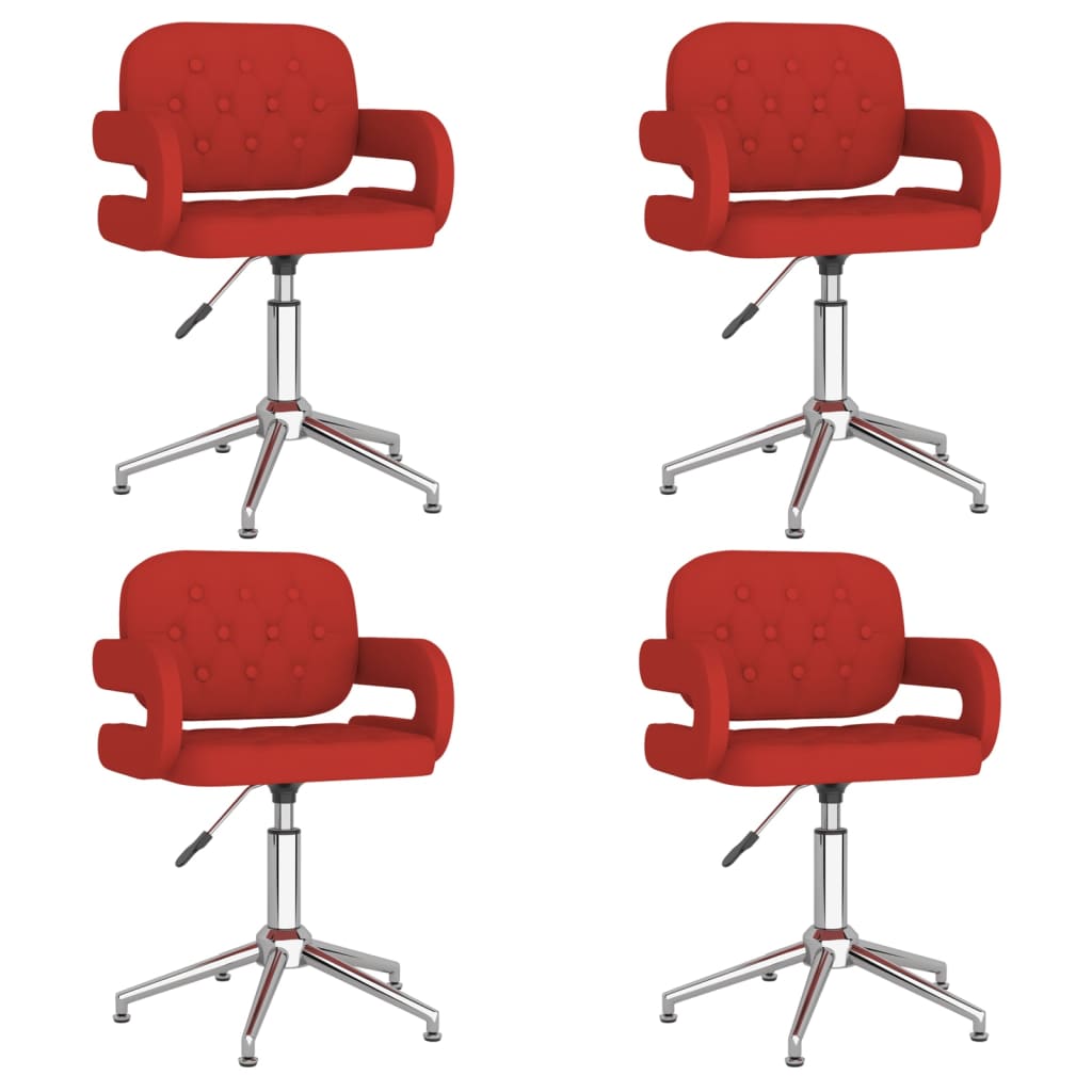 Καρέκλες Τραπεζαρίας Περιστρεφόμενες 4 τεμ. Μπορντό Συνθ. Δέρμα