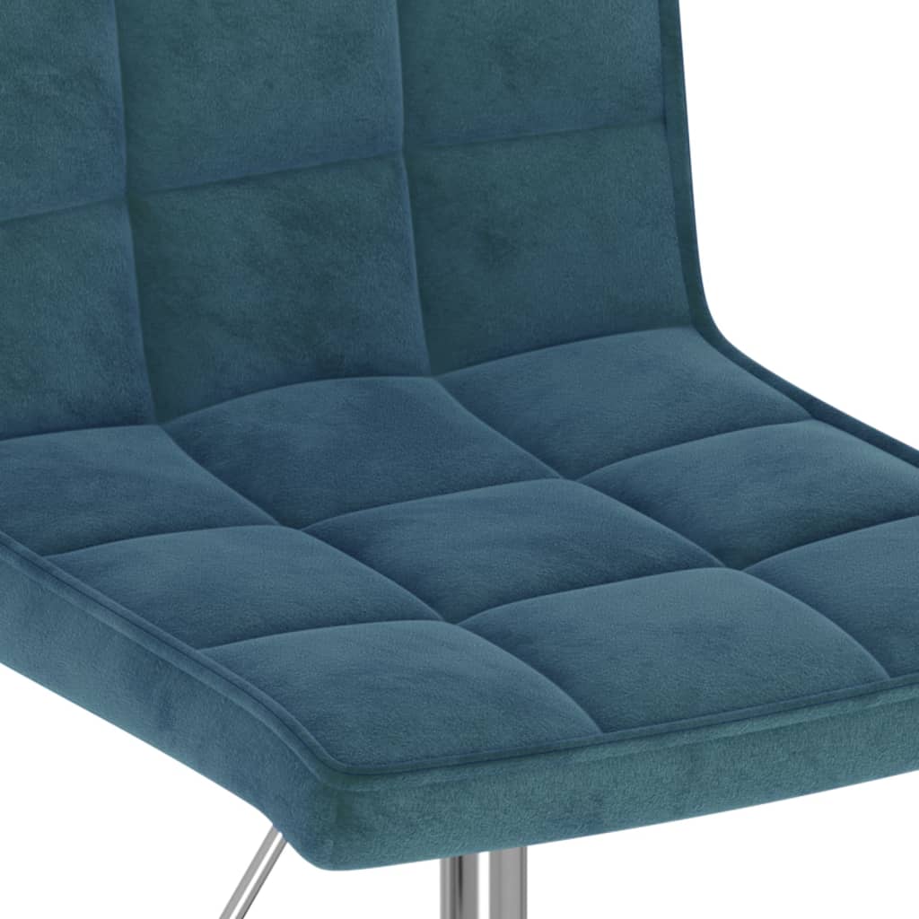 Καρέκλες Τραπεζαρίας Περιστρεφόμενες 4 τεμ. Μπλε Βελούδινες - PAKOBAZAAR