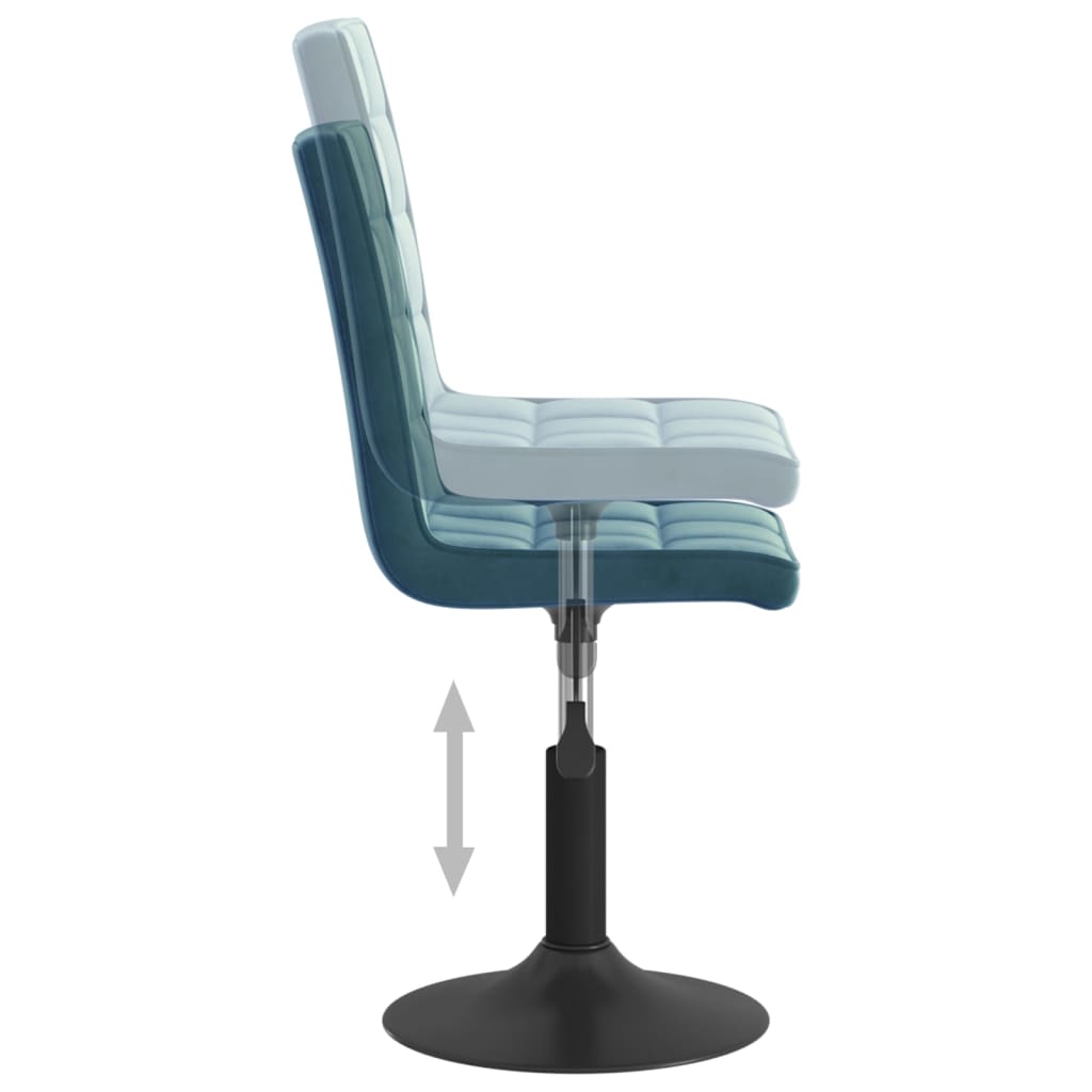 Καρέκλες Τραπεζαρίας Περιστρεφόμενες 6 τεμ. Μπλε Βελούδινες - PAKOBAZAAR