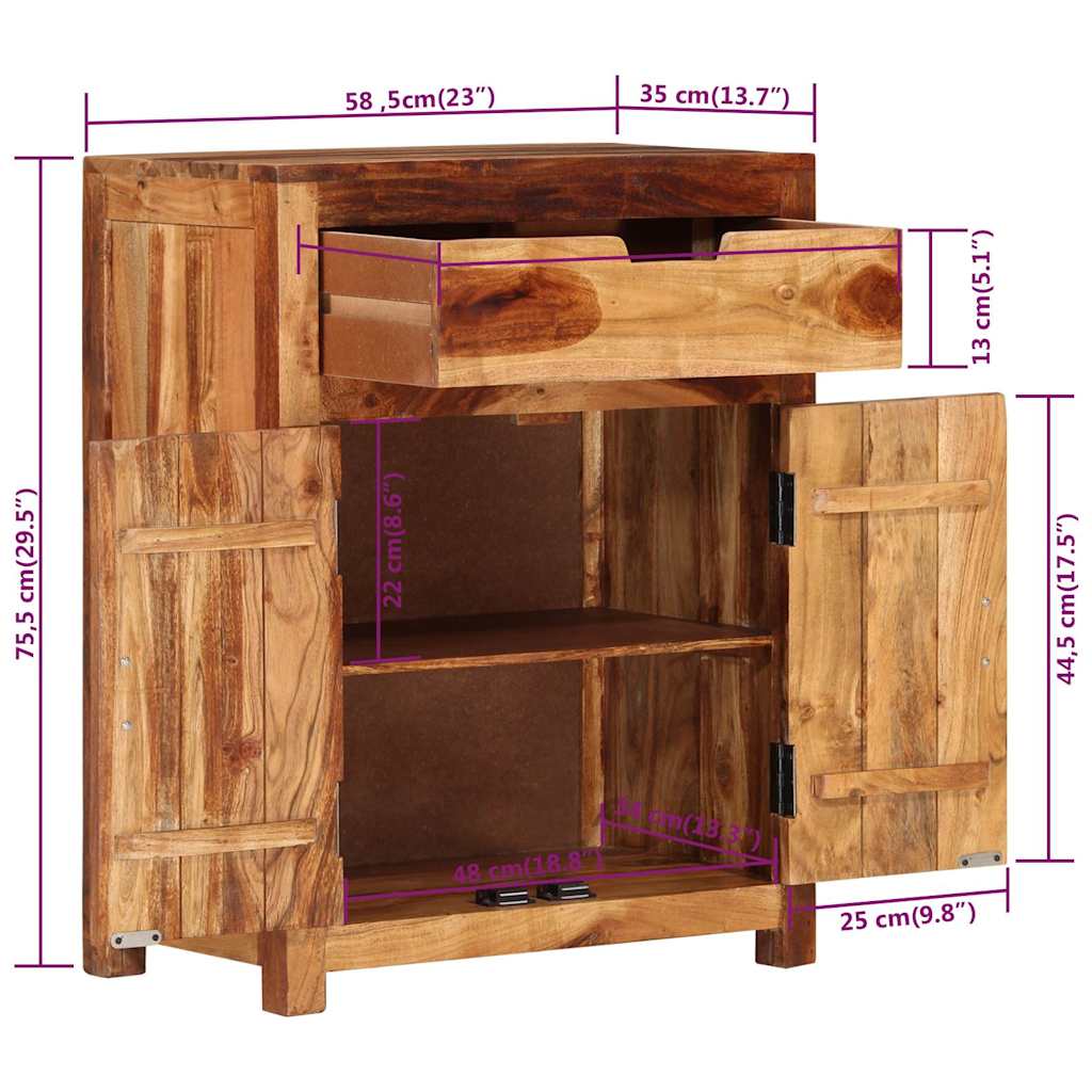 Ντουλάπι 58,5 x 35 x 75,5 εκ. από Μασίφ Ξύλο Ακακίας