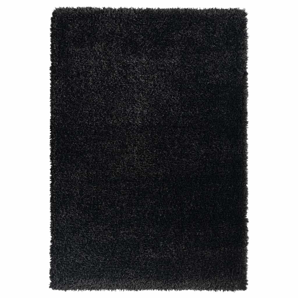 Χαλί Shaggy με Ψηλό Πέλος Μαύρο 140x200 εκ. 50 χιλ.