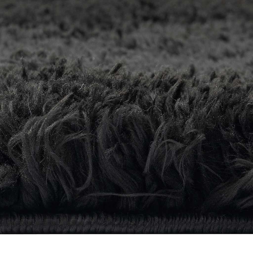 Χαλί Shaggy με Ψηλό Πέλος Μαύρο 140x200 εκ. 50 χιλ.