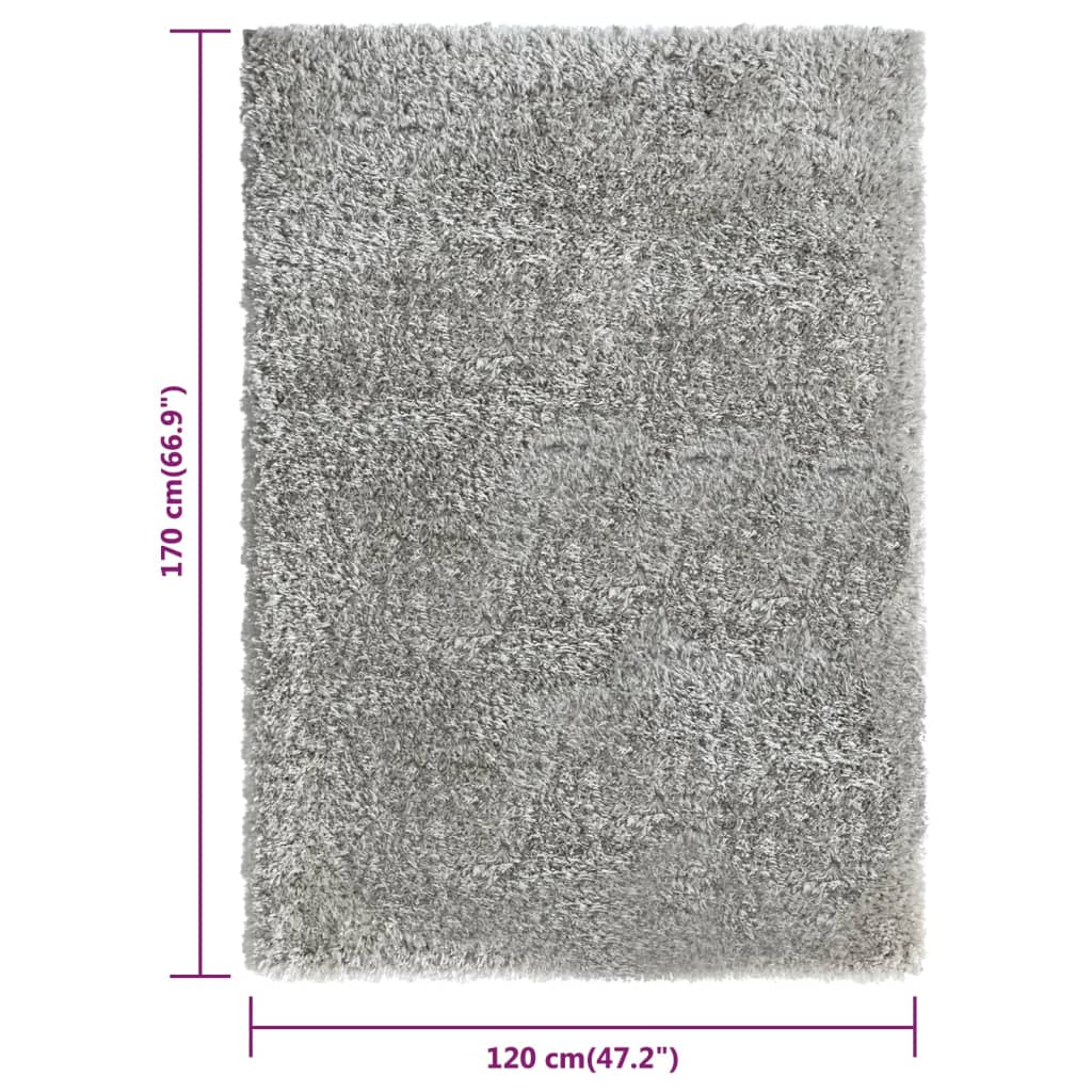 Χαλί Shaggy με Ψηλό Πέλος Γκρι 120x170 εκ. 50 χιλ.