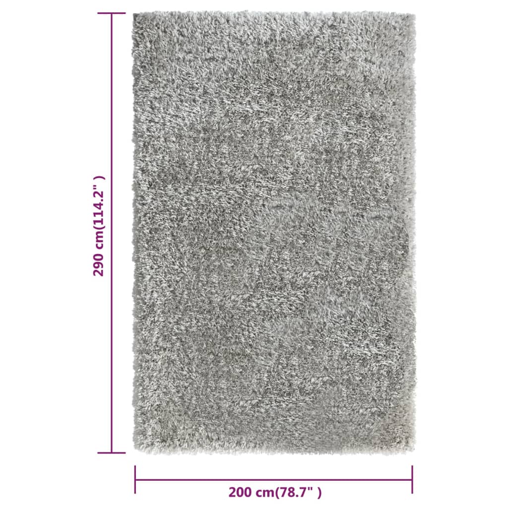 Χαλί Shaggy με Ψηλό Πέλος Γκρι 200x290 εκ. 50 χιλ. - Pakobazaar