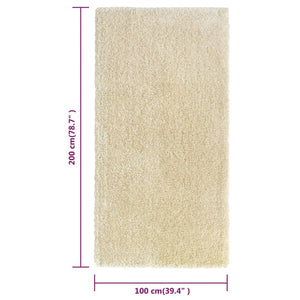 Χαλί Shaggy με Ψηλό Πέλος Μπεζ 100x200 εκ. 50 χιλ.