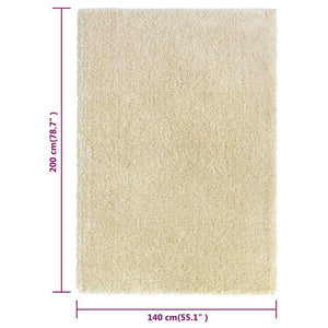 Χαλί Shaggy με Ψηλό Πέλος Μπεζ 140x200 εκ. 50 χιλ. - Pakobazaar