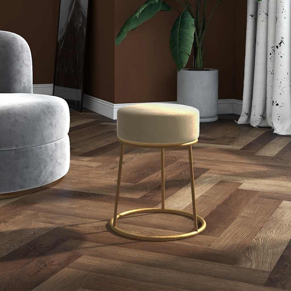 Στρογγυλό Σκαμπό Hocker Σκούρο Γκρι Βελούδινο