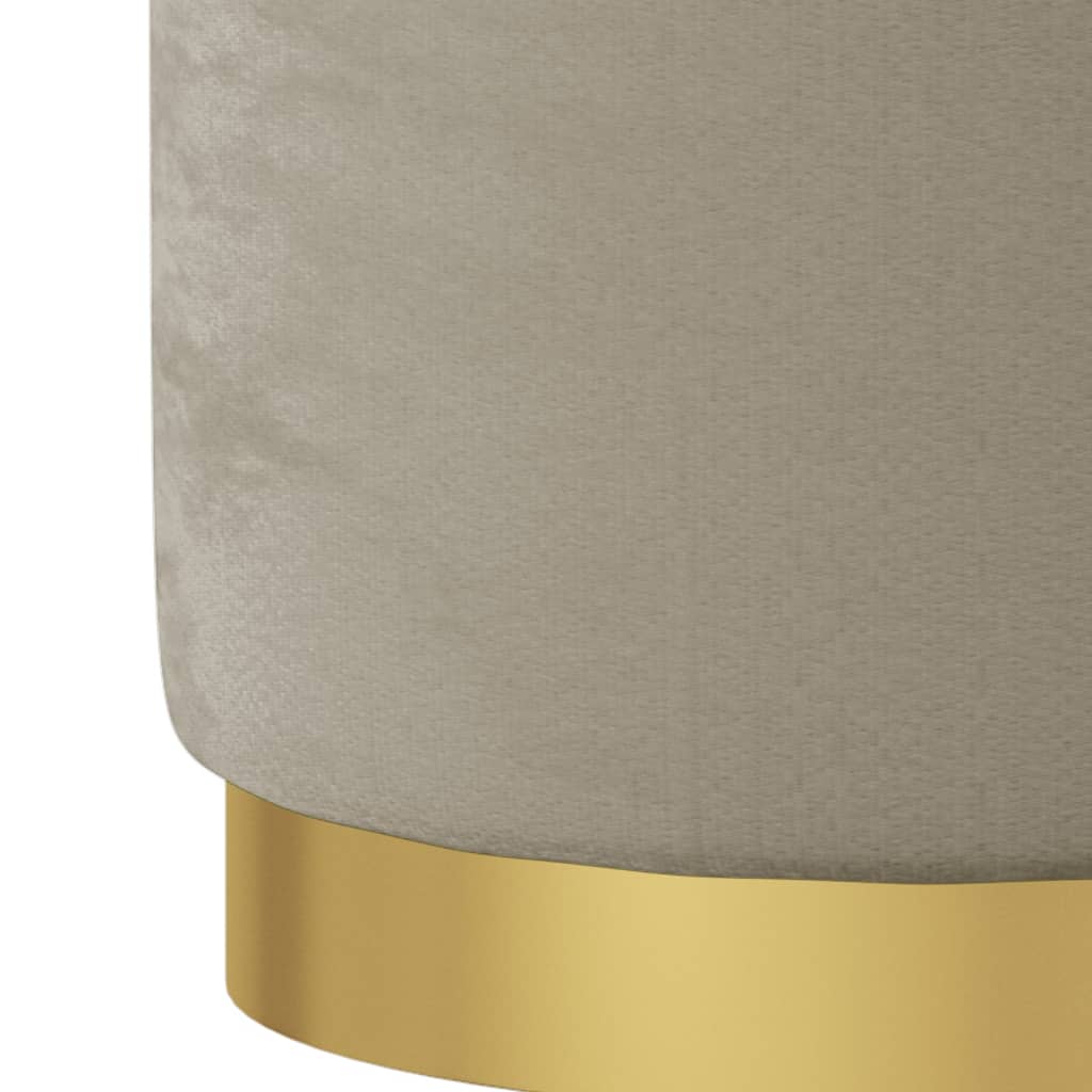 Στρογγυλό Σκαμπό Αποθήκευσης Hocker Σκούρο Γκρι Βελούδινο 31 x 37 cm - Pakobazaar