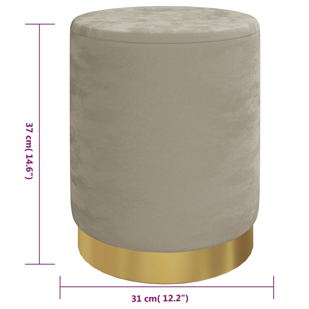 Στρογγυλό Σκαμπό Αποθήκευσης Hocker Σκούρο Γκρι Βελούδινο 31 x 37 cm - Pakobazaar