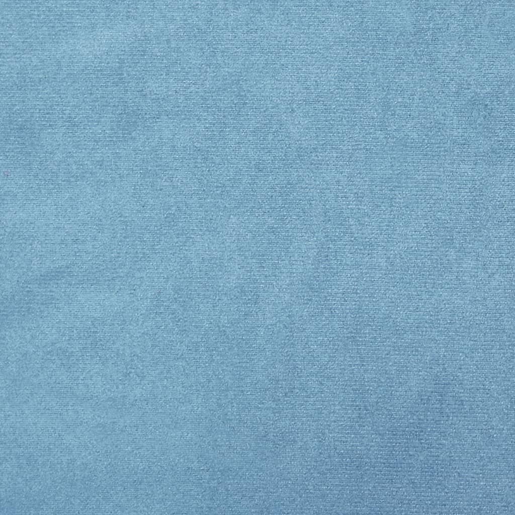 Στρογγυλό Σκαμπό Αποθήκευσης Hocker Ανοιχτό Μπλε Βελούδινο 31 x 37 cm