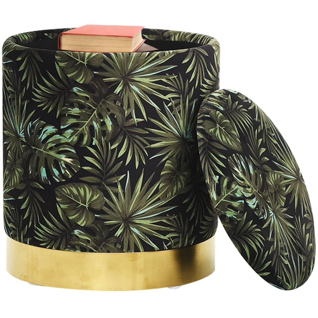 Στρογγυλό Σκαμπό Hocker Πολύχρωμο Υφασμάτινο 31 x 37 cm - Pakobazaar