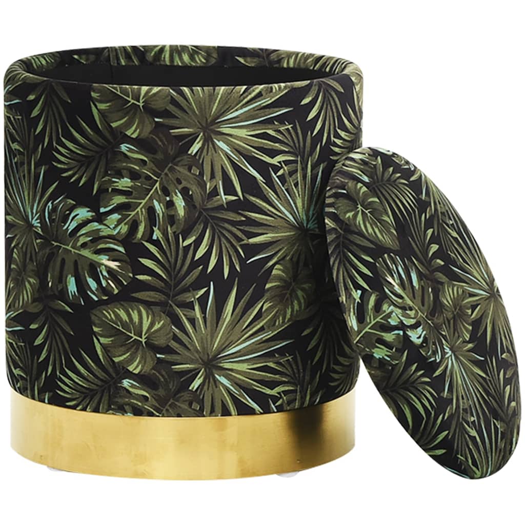 Στρογγυλό Σκαμπό Hocker Πολύχρωμο Υφασμάτινο 31 x 37 cm - Pakobazaar