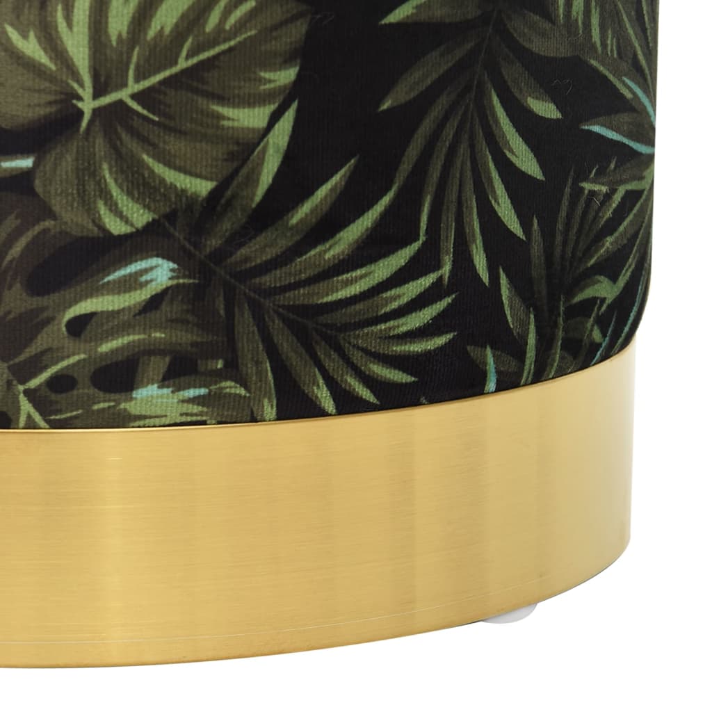 Στρογγυλό Σκαμπό Hocker Πολύχρωμο Υφασμάτινο 31 x 37 cm - Pakobazaar