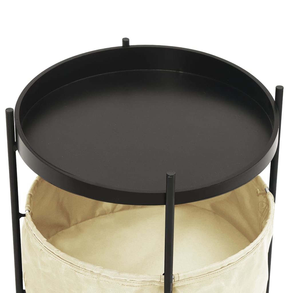 Τραπέζι Βοηθητικό με Καλάθι Κρεμ 40 x 40 x 45,5 εκ.