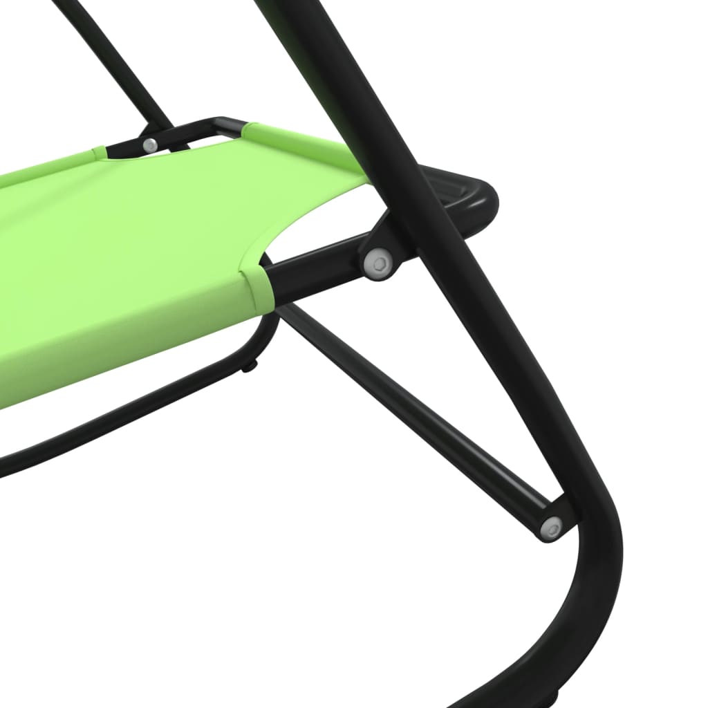 Κουνιστές Ξαπλώστρες 2 τεμ. Πράσινες από Ατσάλι / Textilene