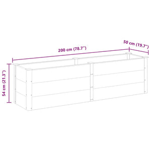 Ζαρντινιέρα Υπερυψωμένη Γκρι 200 x 50 x 54 εκ. από WPC