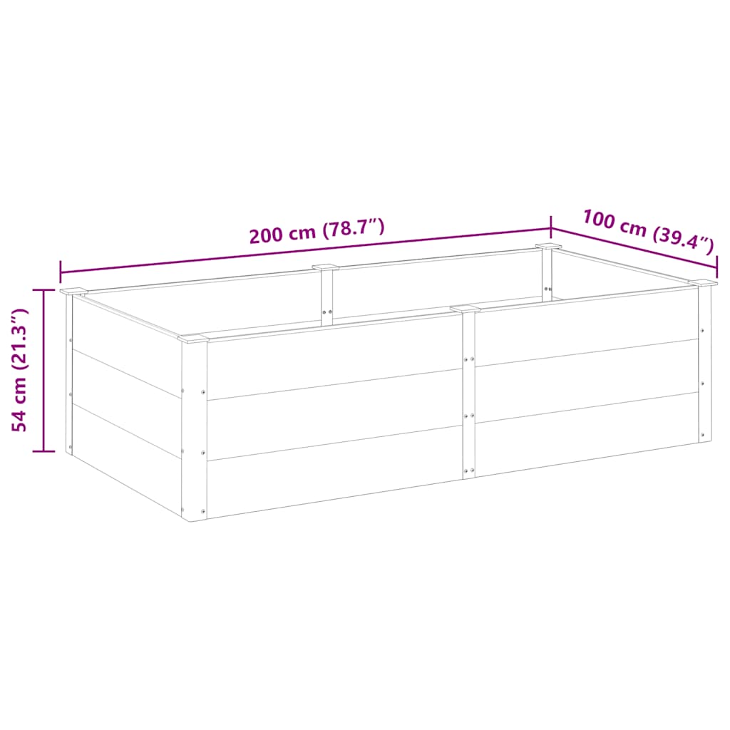 Ζαρντινιέρα Υπερυψωμένη Γκρι 200 x 100 x 54 εκ. από WPC